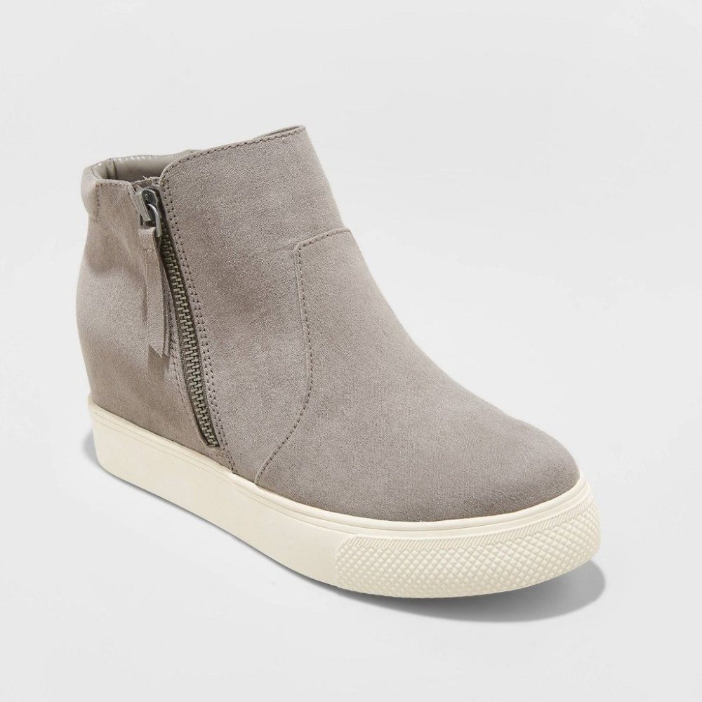 Women's Cindy Faux Leather Platform Wedge Sneakers